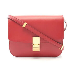 Celine Classic Crossbody Box Bag flap pushlock Red